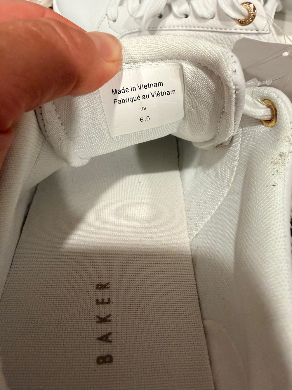 Ted Baker White Sneakers with Gold & Blush Accents - Picture 6 of 7